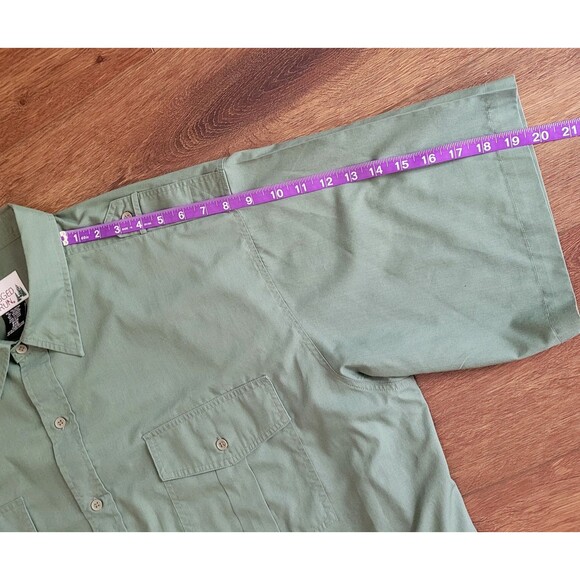 Vintage Shirt Mens 2XB Rugged Run Green Button Pockets Short Sleeve 2X Big READ - Picture 4 of 12